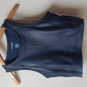 Splits59 Navy White Stripe Athletic Spprts Bra Cropped Tank Top Size Large